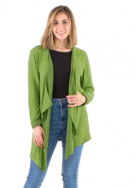 Cardigan asimetric tricot verde