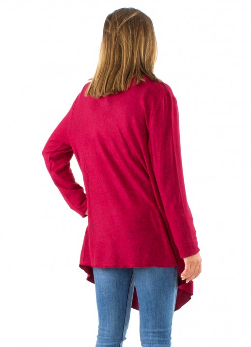 Cardigan asimetric tricot rose