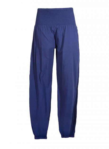 Pantaloni bumbac uni-chic blue