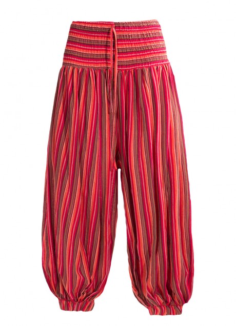 Pantaloni rosii Aladdin in dungi