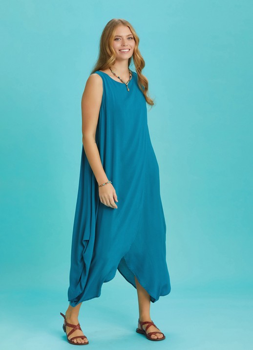 Blue Summer Dress croi in diagonala