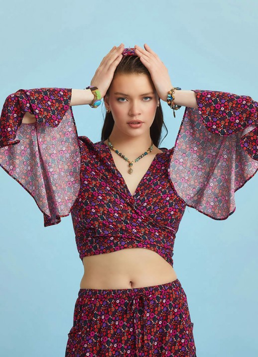 Bluza Gypsy Style cu modele florale