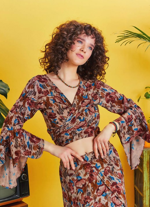 Bluza hippie-chic print floral