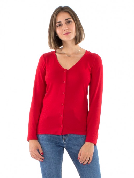 Bluza rosie tricot stil vesta