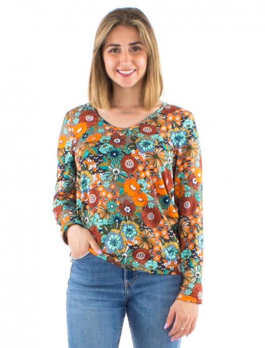 Bluza tricot cu print multicolor