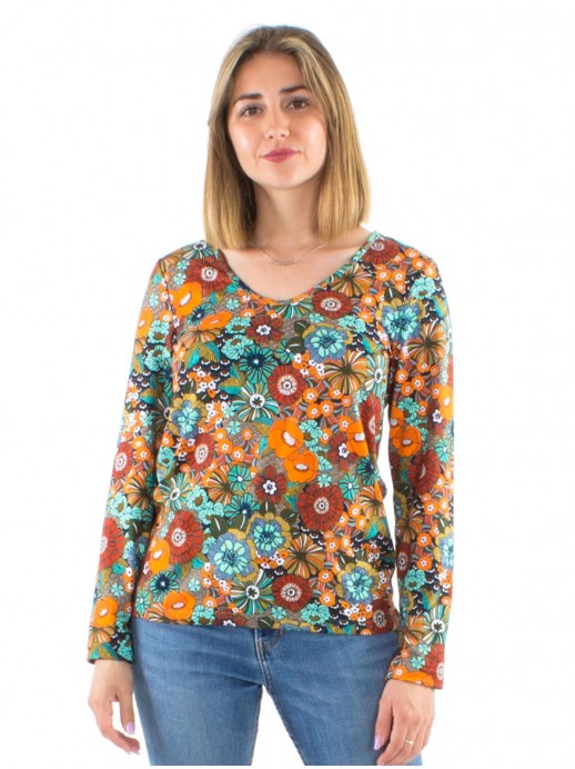 Bluza tricot cu print multicolor