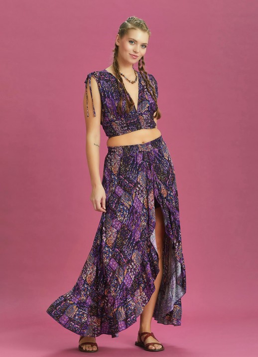Fusta Maxi Gypsy Purple Chic