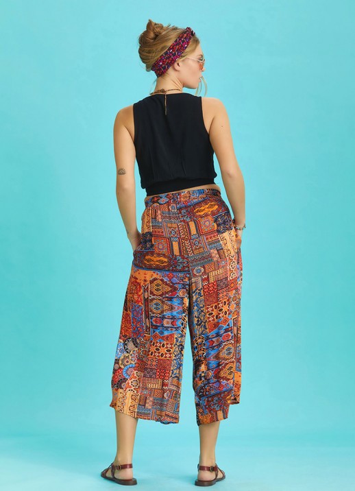Fusta pantalon Capri African print