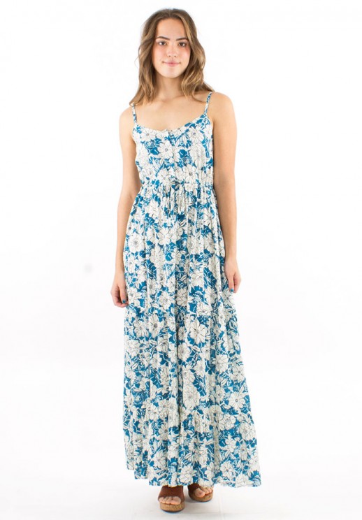 Rochie albastra cu print anemone