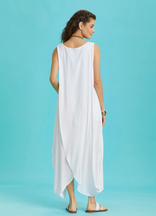 White Summer Dress croi in diagonala
